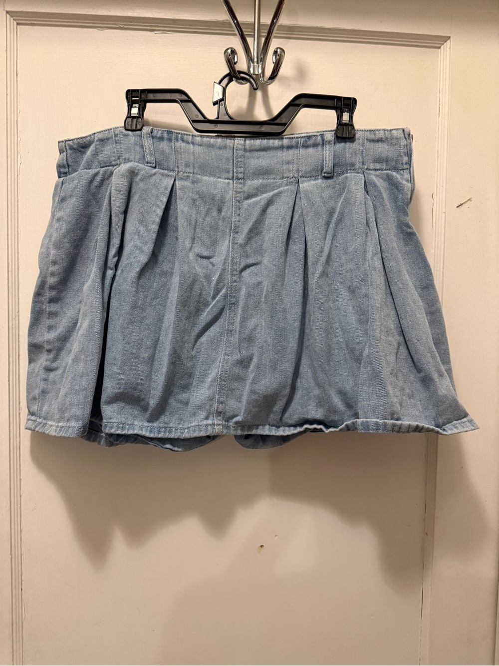 ARULA Blue Denim Pleated Mini Skort